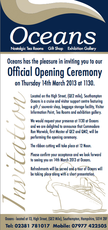 Oceans Southamptons Visitor Cruise and Support centre opening
